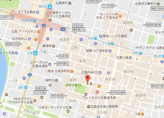 恋肌広島並木通り店地図